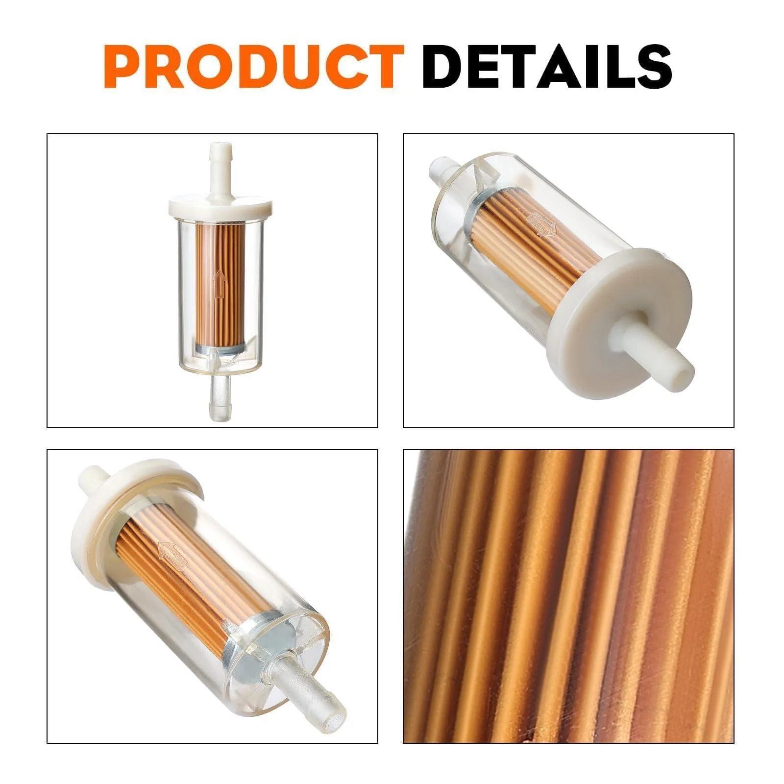 10-Pack 1/4-inch Fuel Filter For BS 695666 845125 691035 John Deere Z225 Z425 Z245 Z435 Z625 Z525E Z375R Z235 Z255 Z335E Z355E Z335M Mower Tractor - Image 3