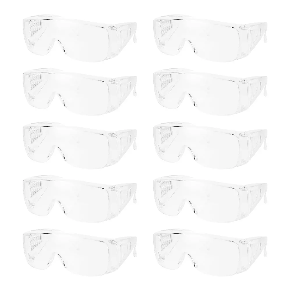 10PC Safety Goggles Glasses Lab Work Eye Protective Eyewear Clear Lens - Image 2