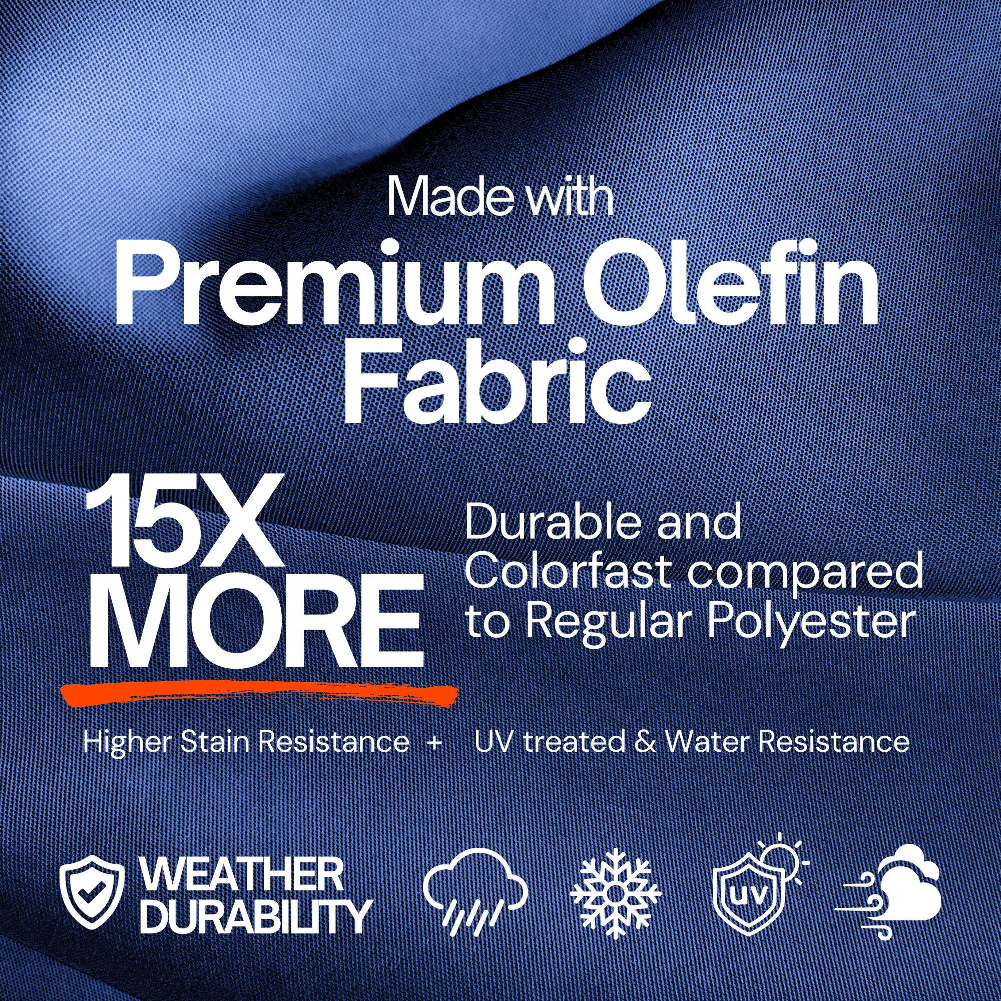 11ft Cantilever Hanging Umbrella 8 Rib Replacement Canopy Navy Olefin - Image 2