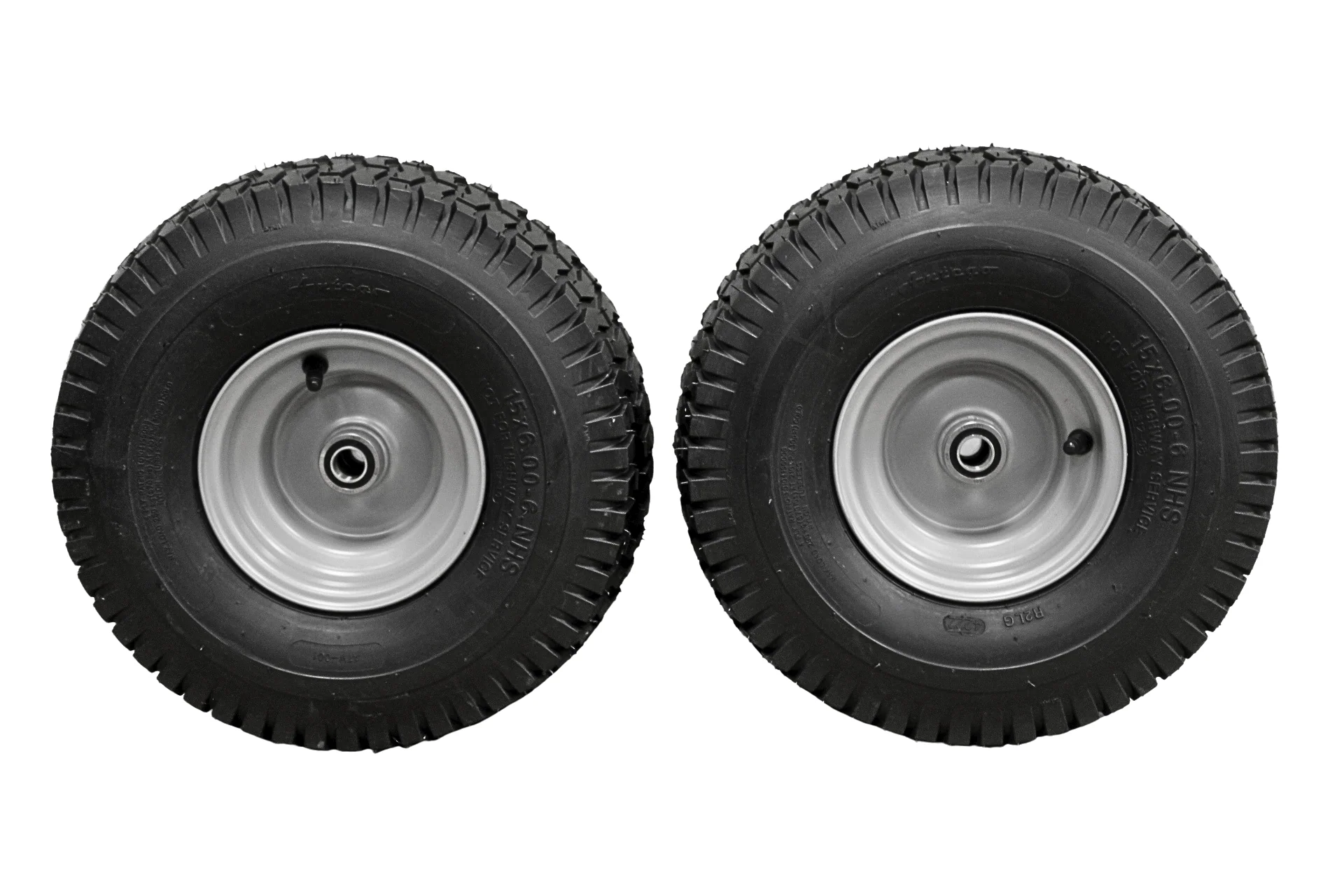 15x6.00-6 Husqvarna/Poulan Tire & 6x4.5 Wheel Assembly .75" Bearing (Set of 4)