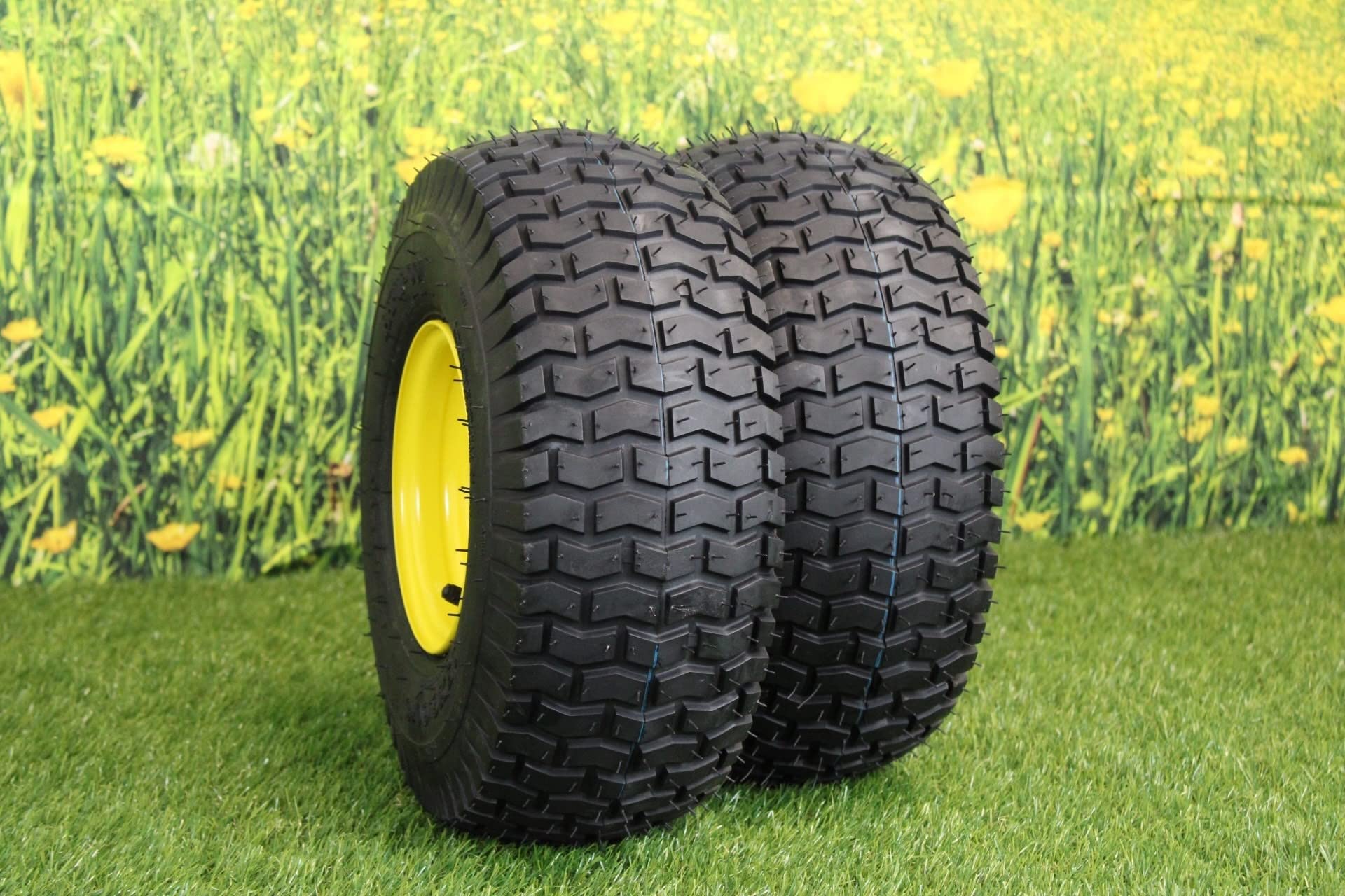 Antego Tire & Wheel (Set of 2) 15x6.00-6 Tire and Wheel Assemblies, ATW-001, 4 Ply Turf Tires, .75" Precision Ball Bearings, John Deere 15x6.00-6NHS Lawn Mower Tires, John Deere Front Tires 15x6.00-6 - Image 3