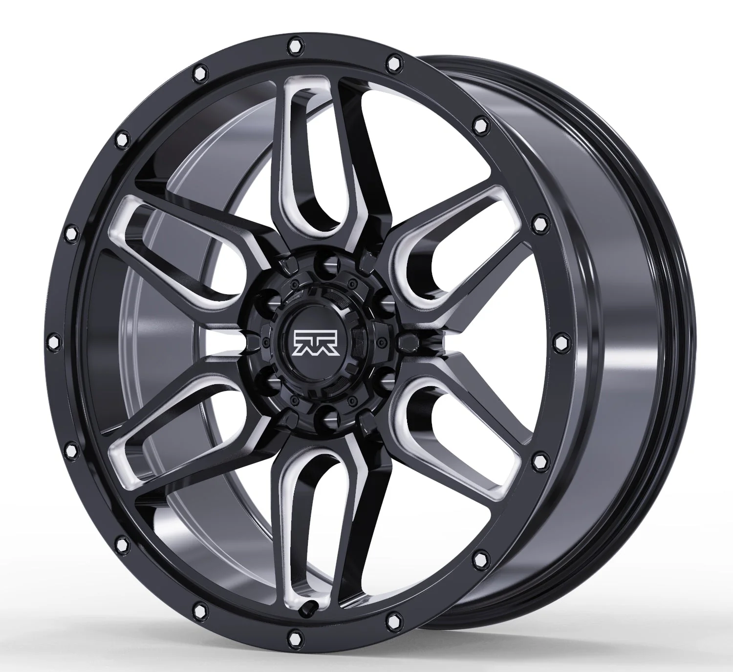 17x8.5 Mudder Trucker MT317 Barrier Black Milled 6x135 ET18 Wheel Rim - Image 4