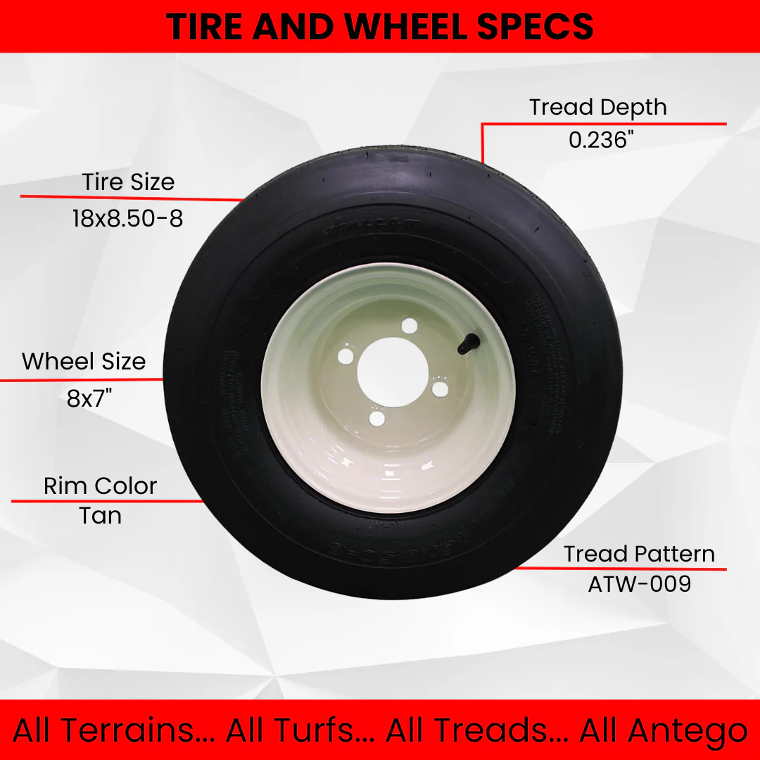 Set of Four 18x8.50-8 Tan Wheel Assemblies - Image 6