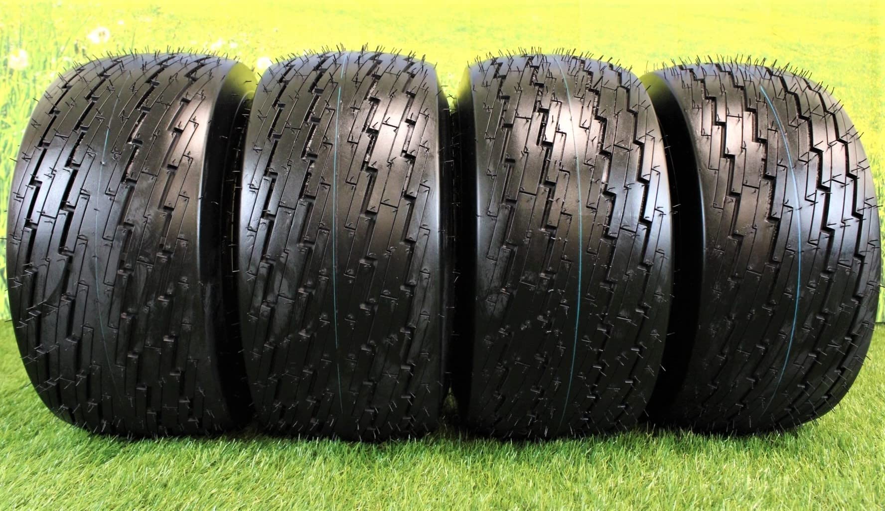 Set of Four 18x8.50-8 White Wheel Assemblies - Image 3