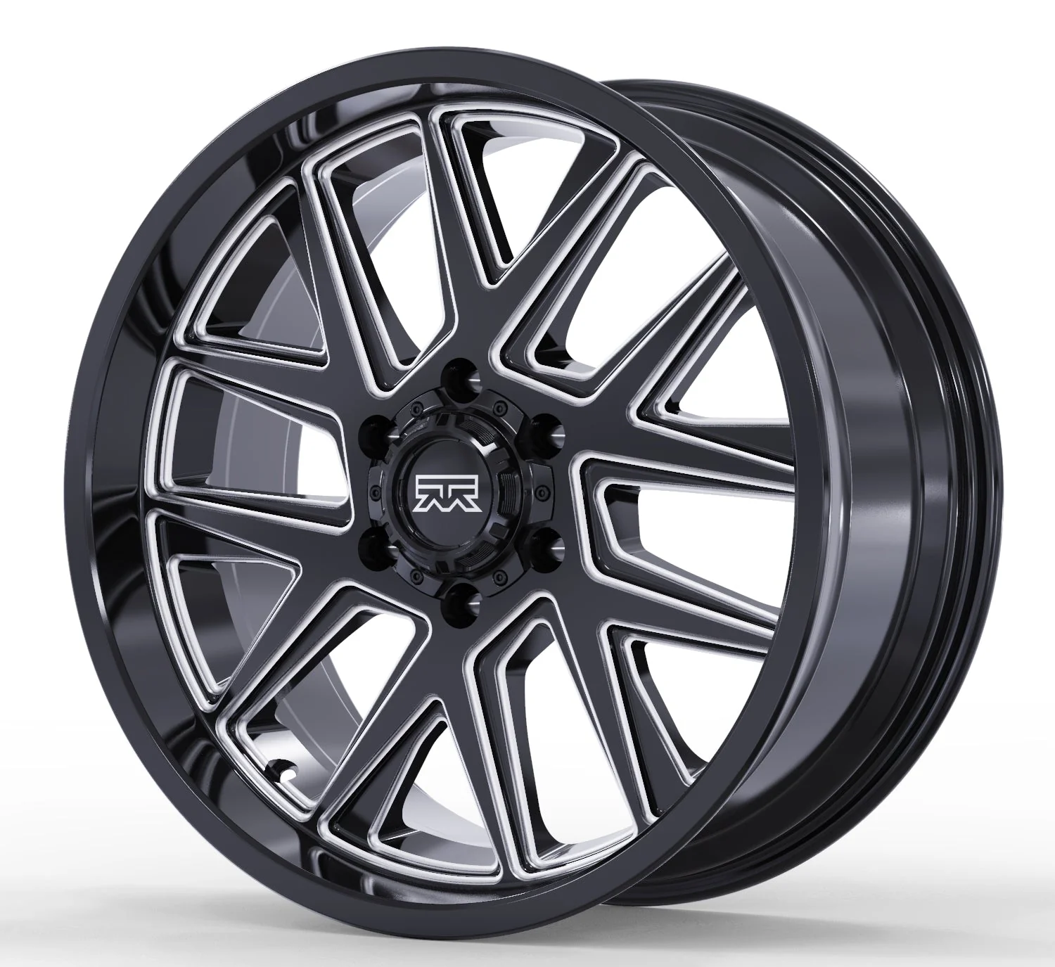 18x9 Mudder Trucker MT704 Asphalt Black Milled 5x127 5x5 ET12 Wheel Rim - Image 4