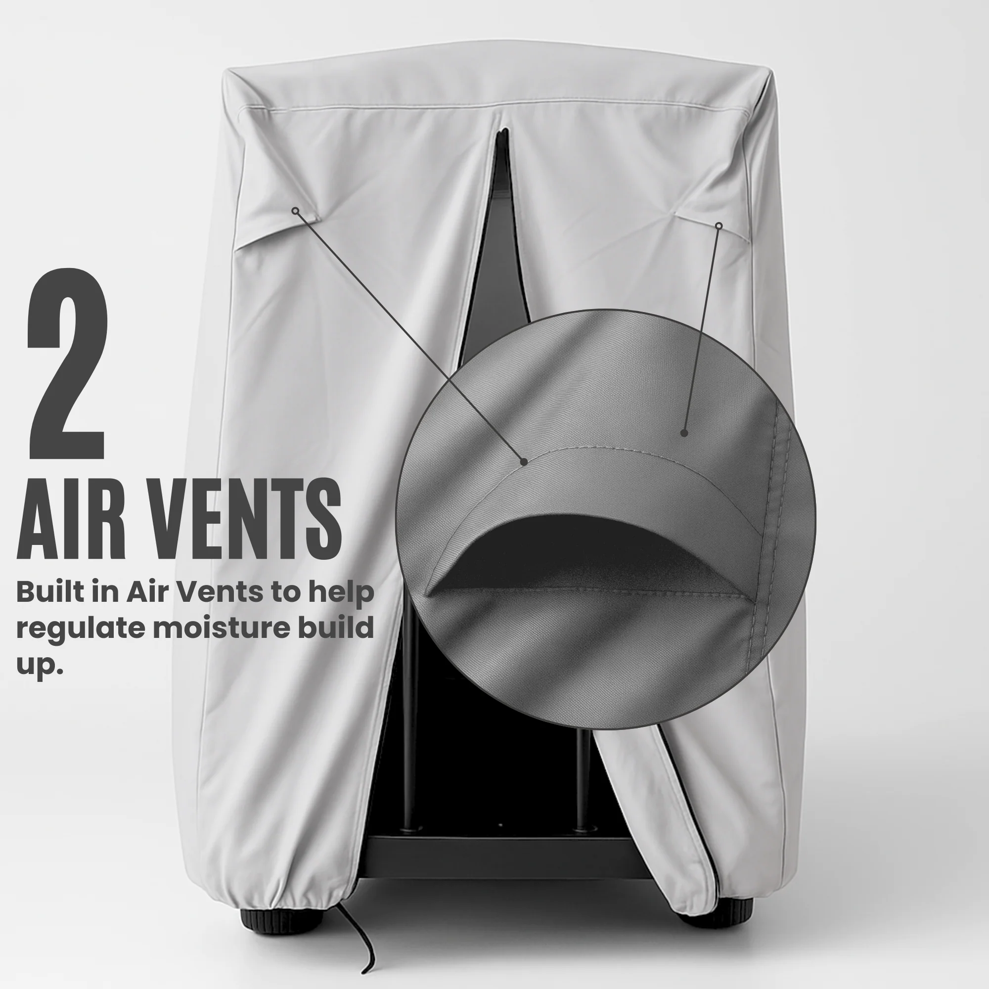 2+2 Passenger Golf Cart Storage Cover (4 Passenger Short Roof 58") Grey - Image 4