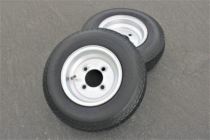 Antego Tire and Wheel (Set of 2) 4.80-8 Tire and Wheel Assemblies, Galvanized 4 Lug Trailer Tires and Wheels, 6 Ply, Load Range C - Image 4