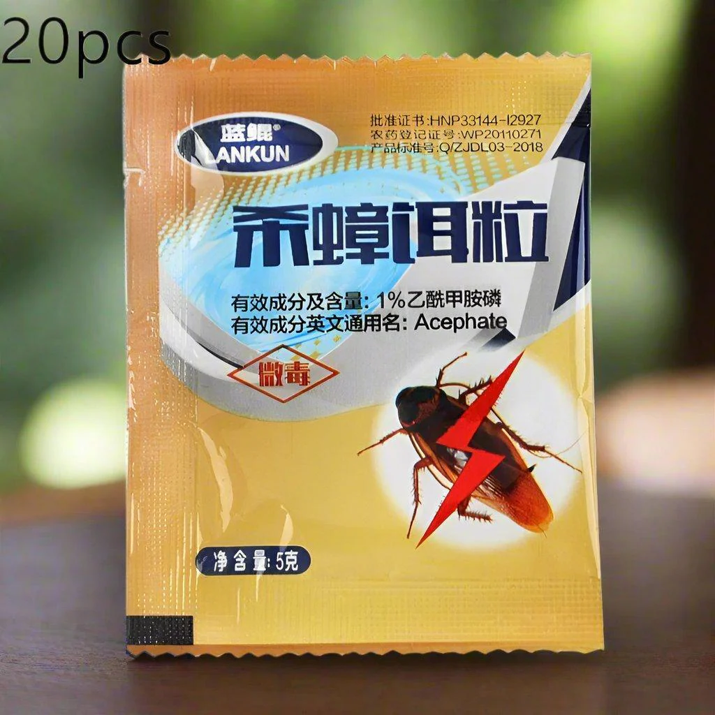 20/100 PCS Non-Toxic Cockroach Bait 🪳 | Acephate Formula for Effective Roach Control 🚫 | Safe Pest Solution 🌱 - Image 6