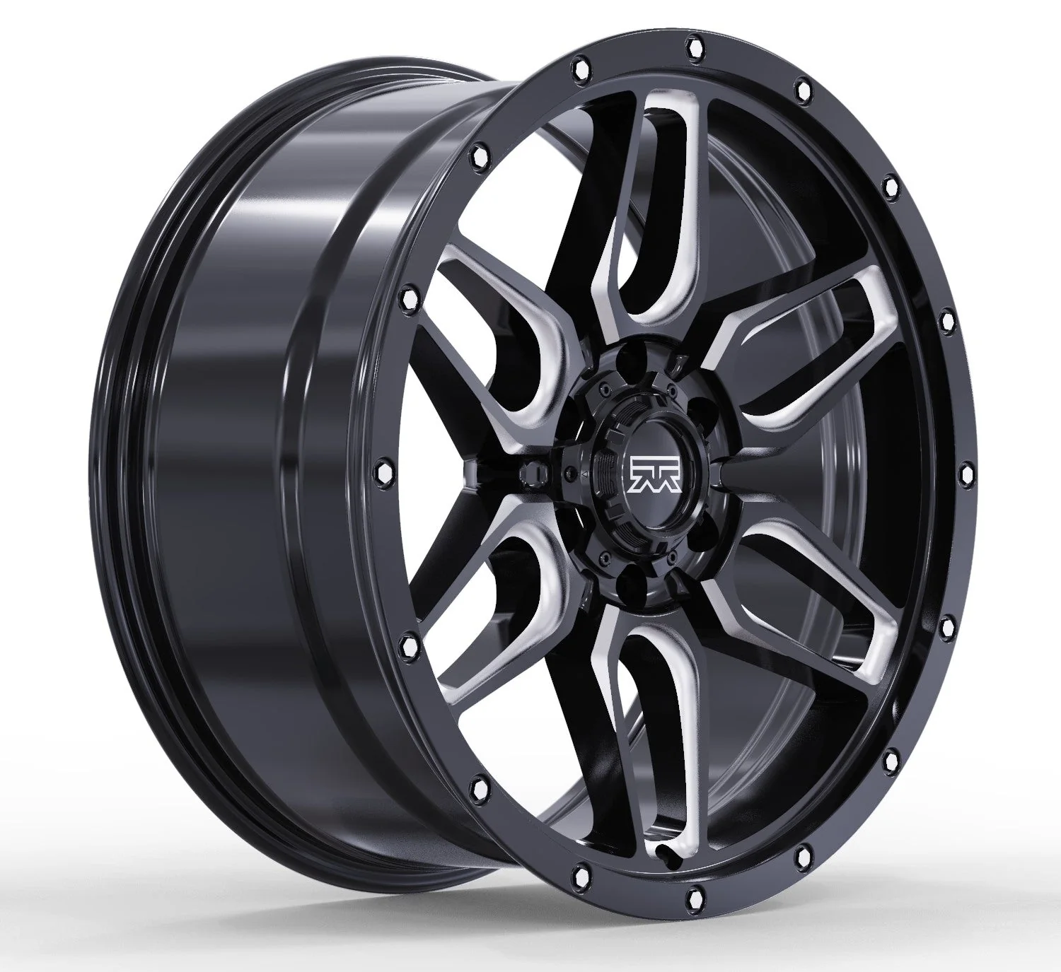 20x9 Mudder Trucker MT317 Barrier Black Milled 6x139.7 6x5.5 ET12 Wheel - Image 2