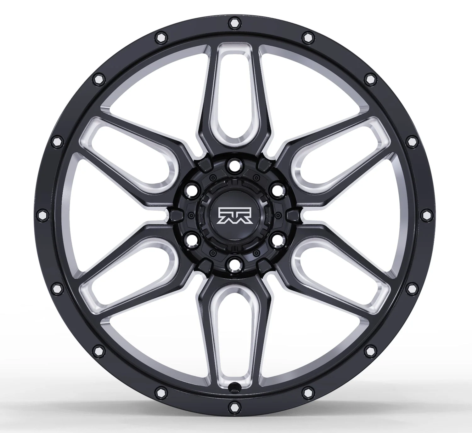 20x9 Mudder Trucker MT317 Barrier Black Milled 6x139.7 6x5.5 ET12 Wheel - Image 3
