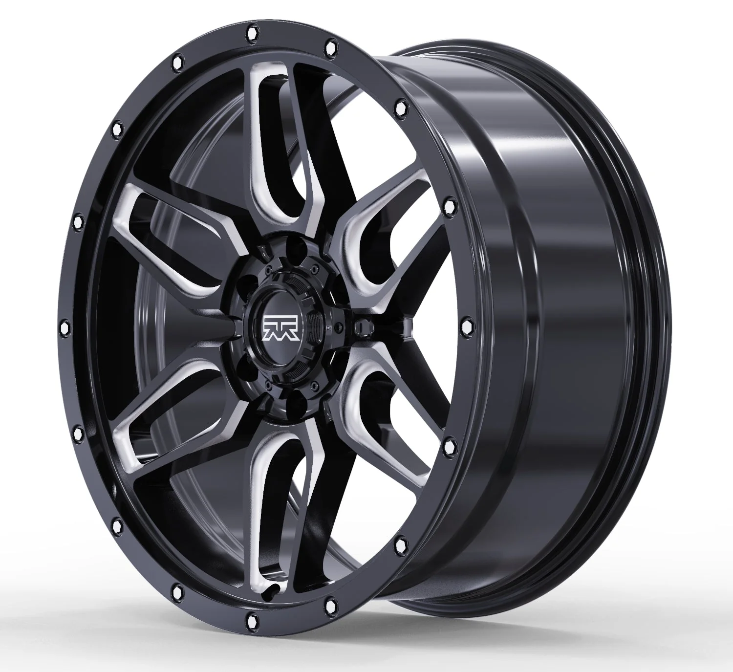 20x9 Mudder Trucker MT317 Barrier Black Milled 6x139.7 6x5.5 ET12 Wheel - Image 5