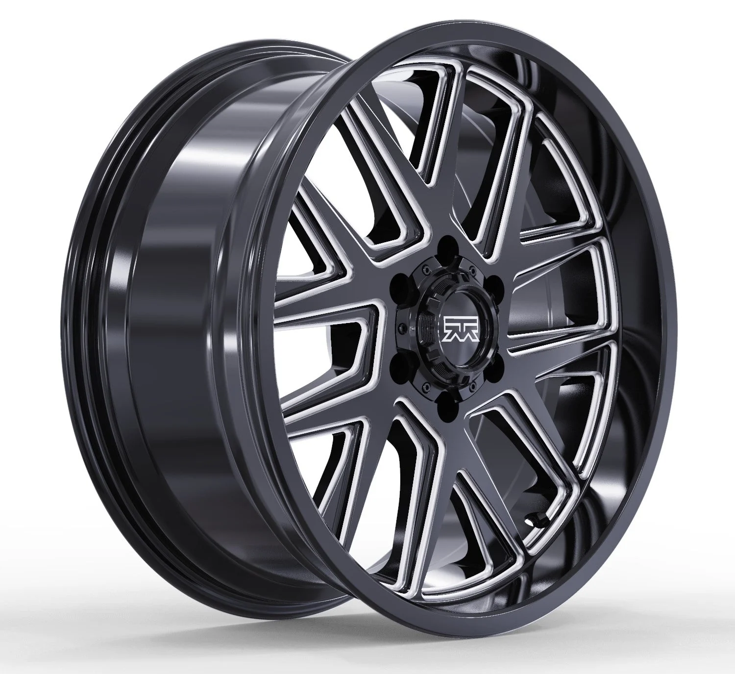 20x9 Mudder Trucker MT704 Asphalt Black Milled 6x139.7 6x5.5 ET12 Wheel - Image 2