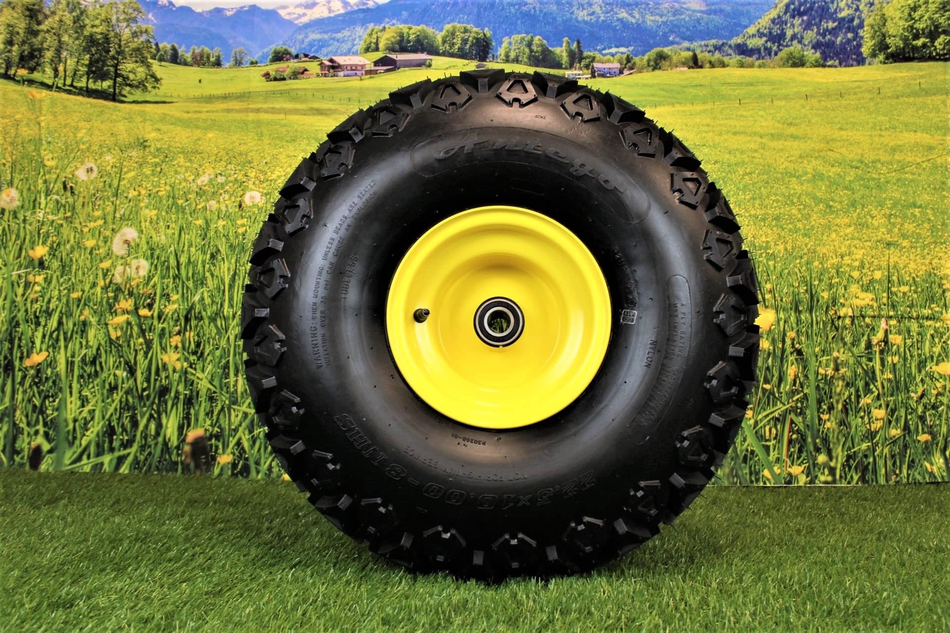 22.5x10.00-8 Front Wheel and Tire Assembly Perfectly Replaces John Deere Gator Parts AM143568 and M118820 (Set of 2)