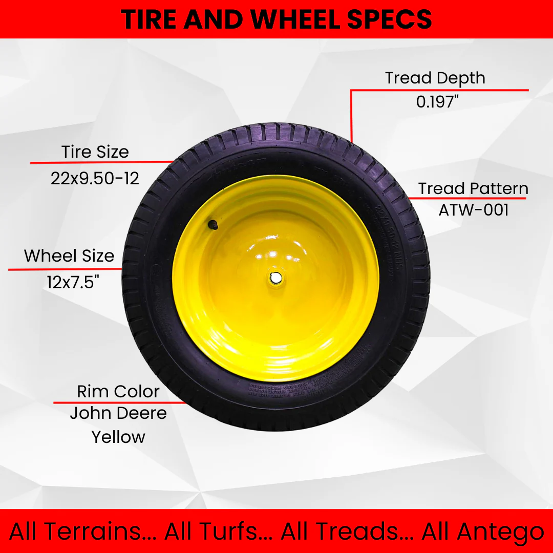 22x9.50-12 4 Ply Turf Tires & Wheels for John Deere Lawn & Garden Mower Turf Tires (Set of Two) - Image 4