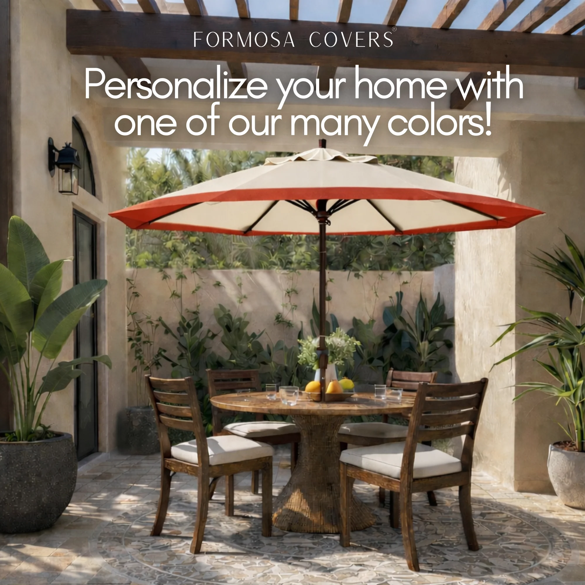 9ft Market Patio Umbrella 6 Rib Replacement Canopy Duet Red - Image 6