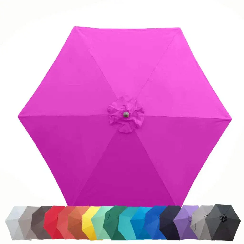 9ft Market Patio Umbrella 6 Rib Replacement Canopy Fuchsia - Image 2