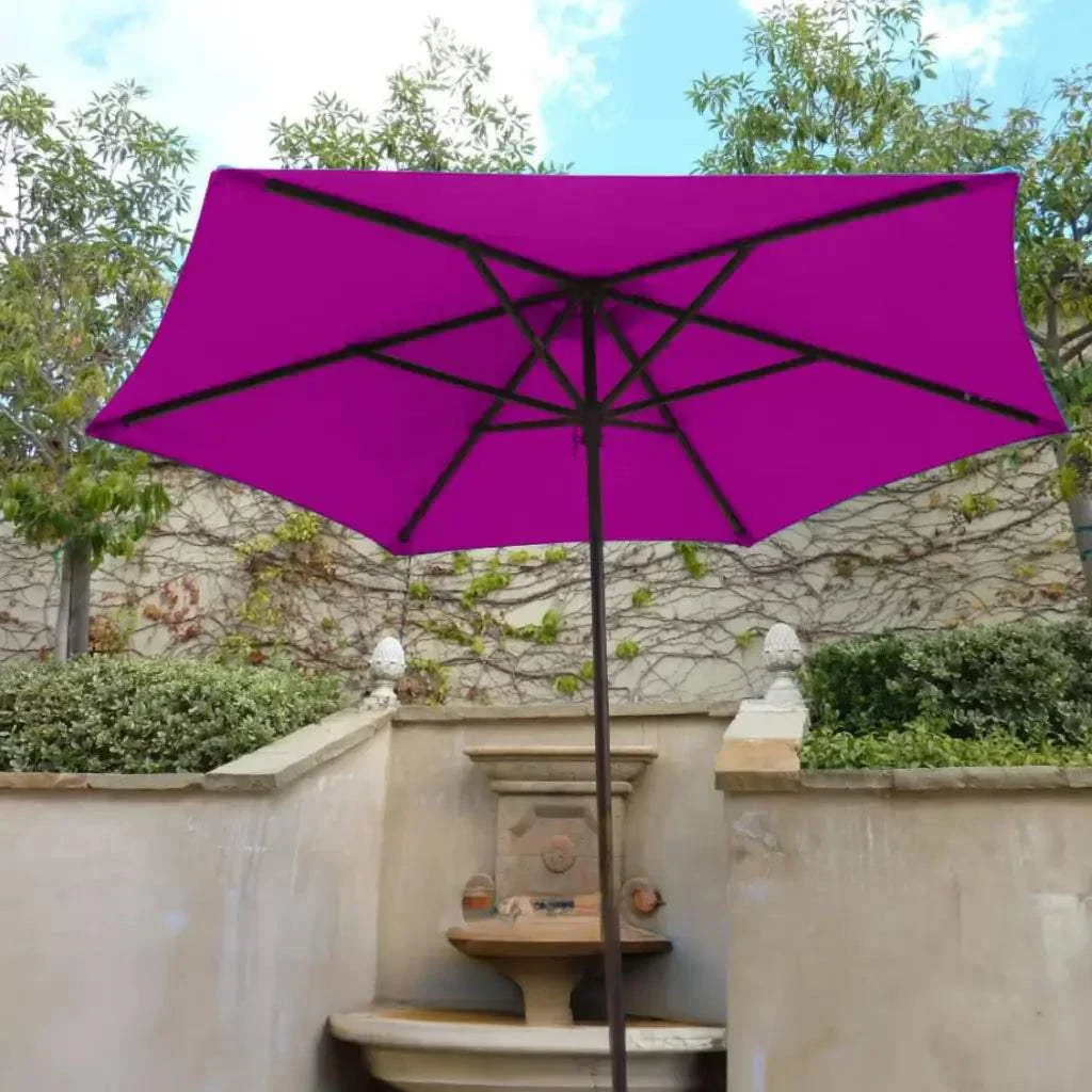 9ft Market Patio Umbrella 6 Rib Replacement Canopy Fuchsia - Image 8