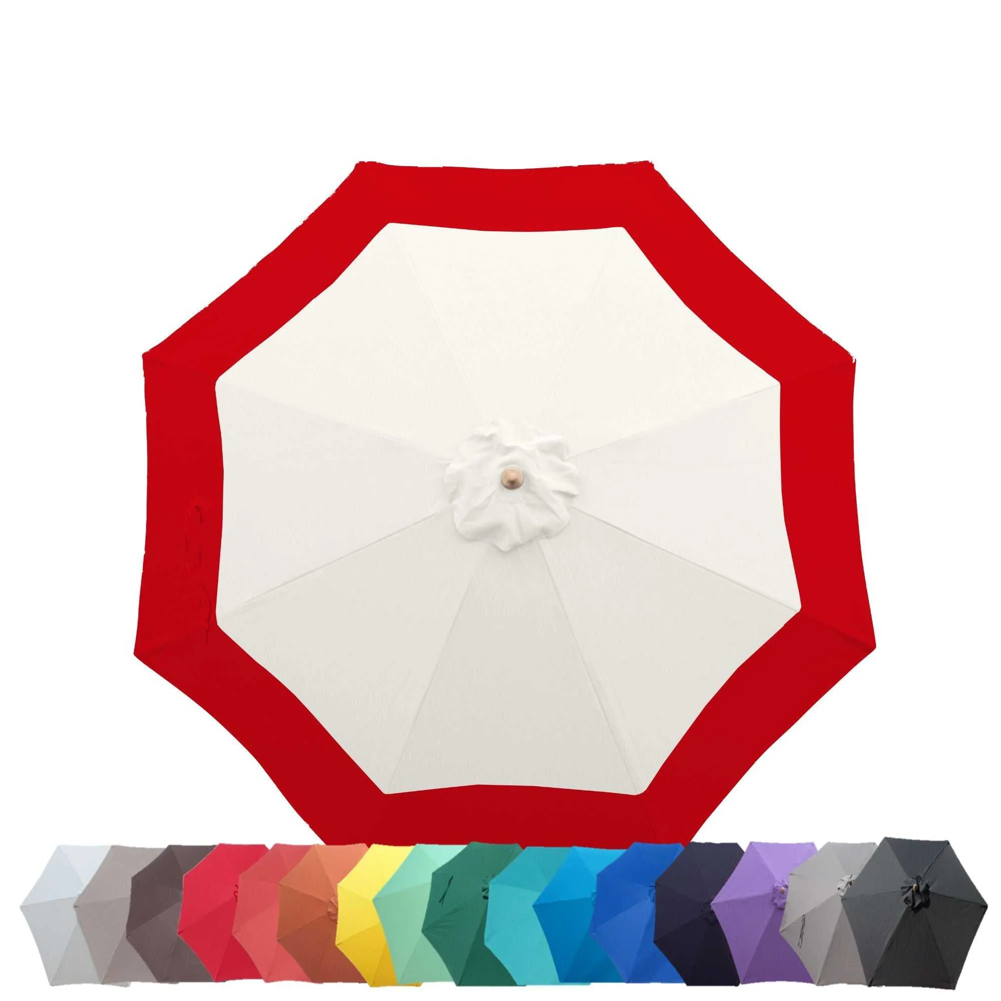 9ft Market Patio Umbrella 8 Rib Replacement Canopy Duet Red - Image 5