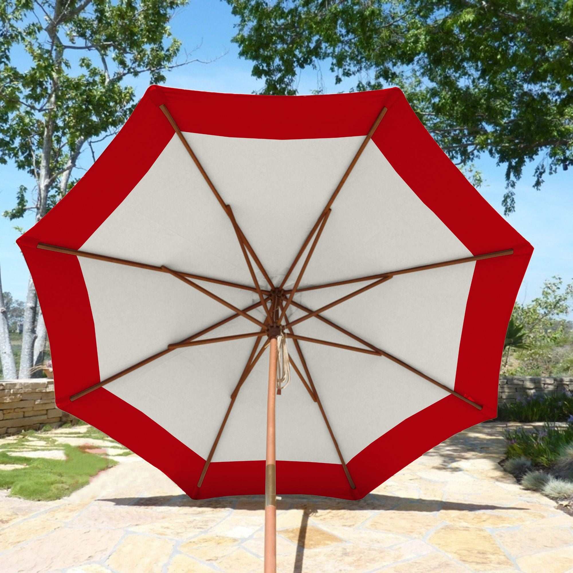 9ft Market Patio Umbrella 8 Rib Replacement Canopy Duet Red - Image 8