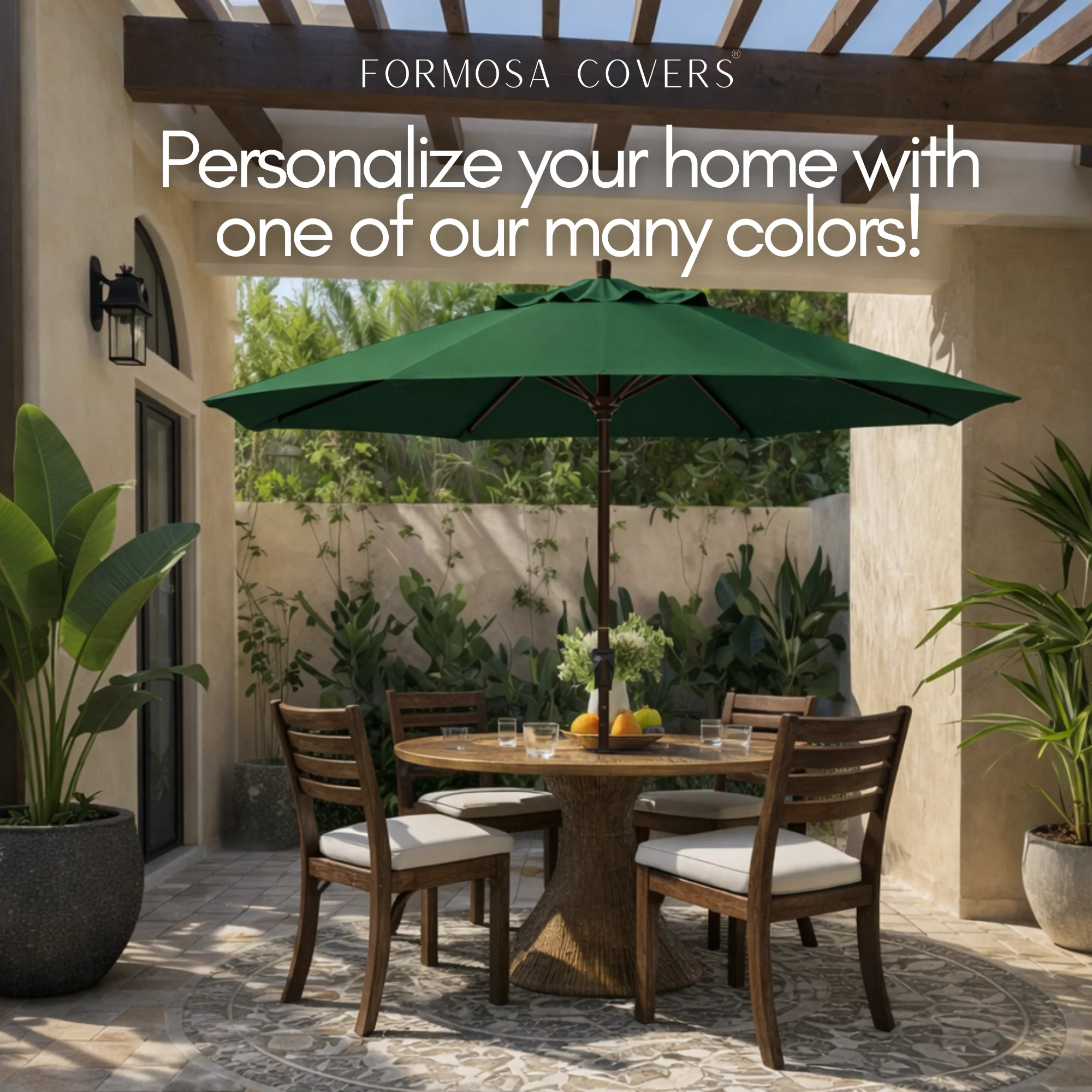 9ft Market Patio Umbrella 8 Rib Replacement Canopy Hunter Green - Image 8