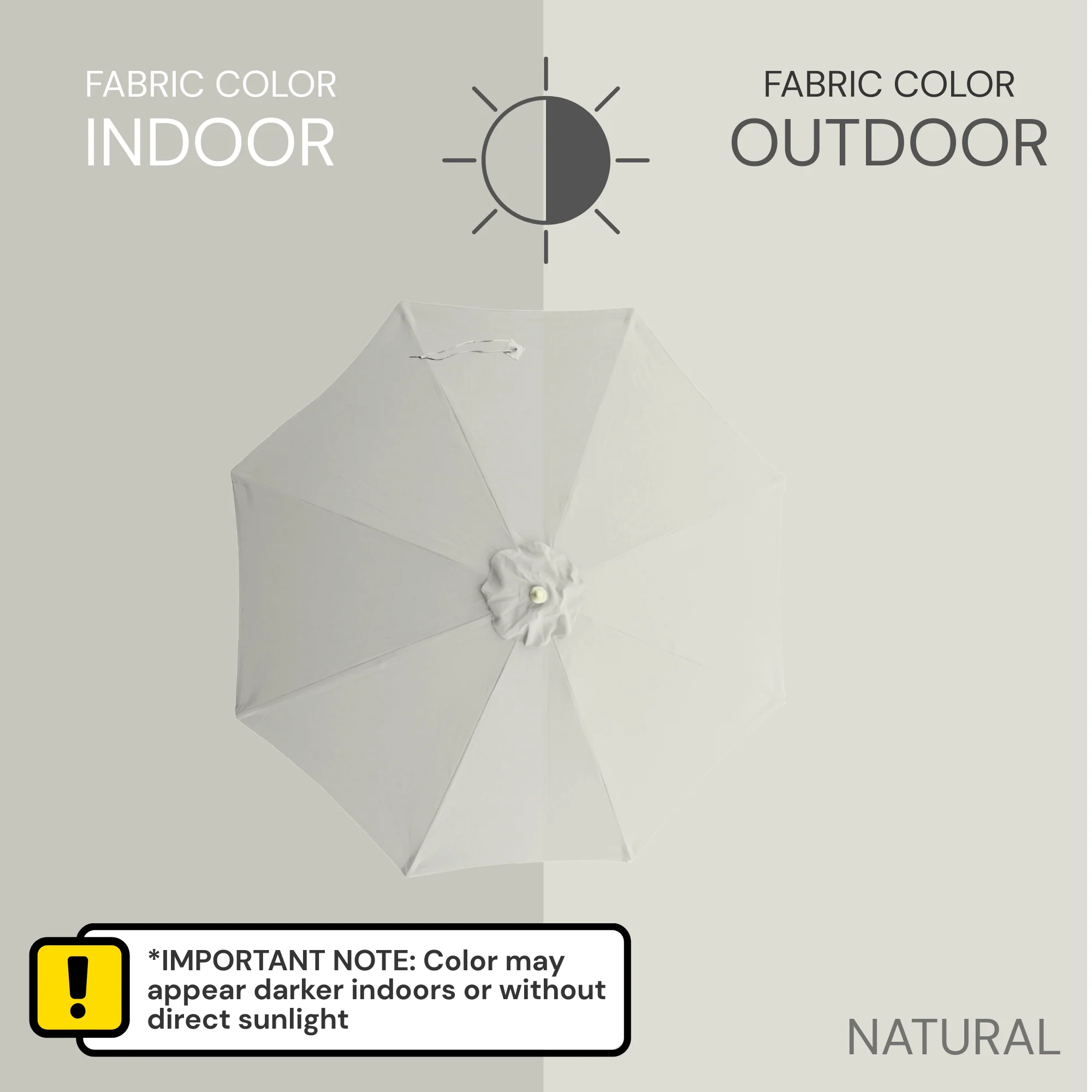 9ft Market Patio Umbrella 8 Rib Replacement Canopy Natural - Image 7