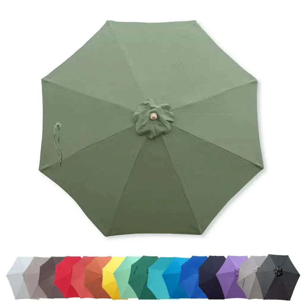 9ft Market Patio Umbrella 8 Rib Replacement Canopy Sage Green - Image 9