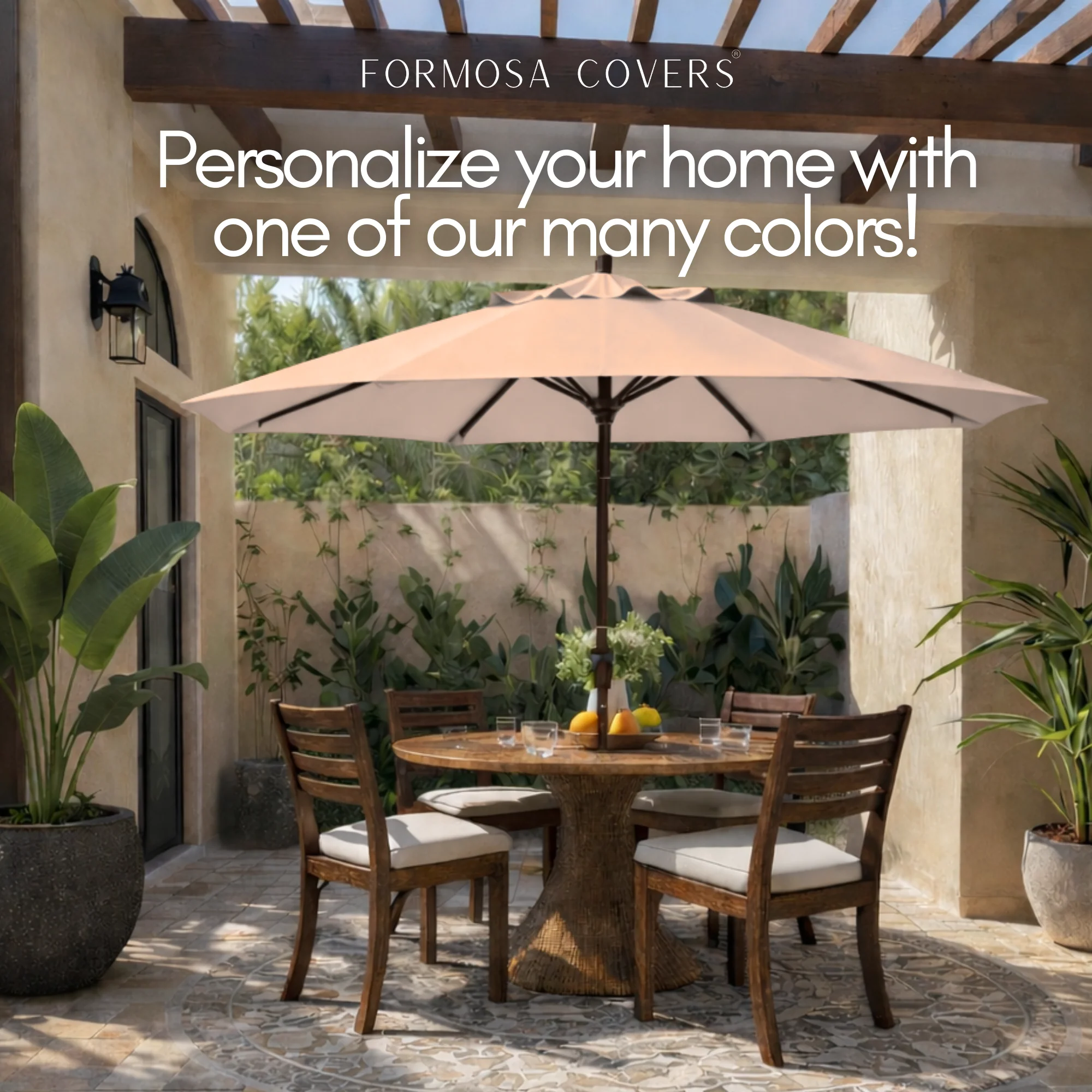 9ft Market Patio Umbrella 8 Rib Replacement Canopy Taupe - Image 8
