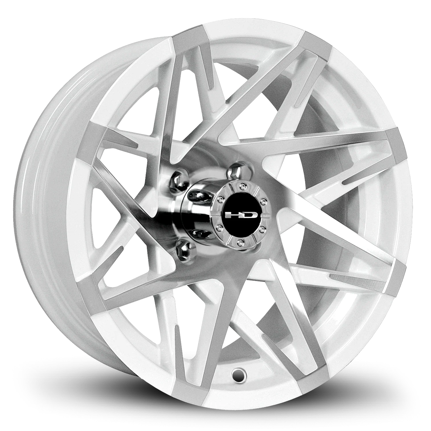 HD Golf Canyon 12x7 -14 4x101.6mm 68.2mm Gloss White/Machined Face