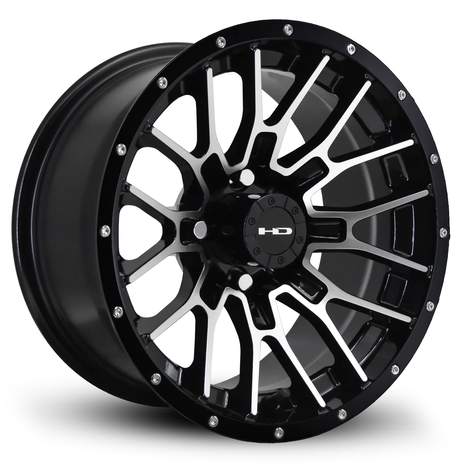 HD Golf RTC 14x7 -14 4x101.6mm 68.2mm Gloss Black/Mchnd Fc Blk Riv
