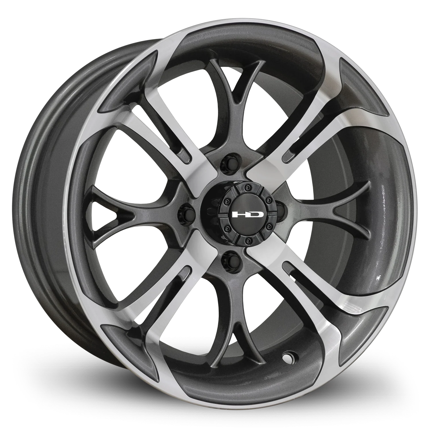 HD Golf Spinout 14x7 -10 4x101.6mm 68.2mm Gloss Gun Metal/Machined Face