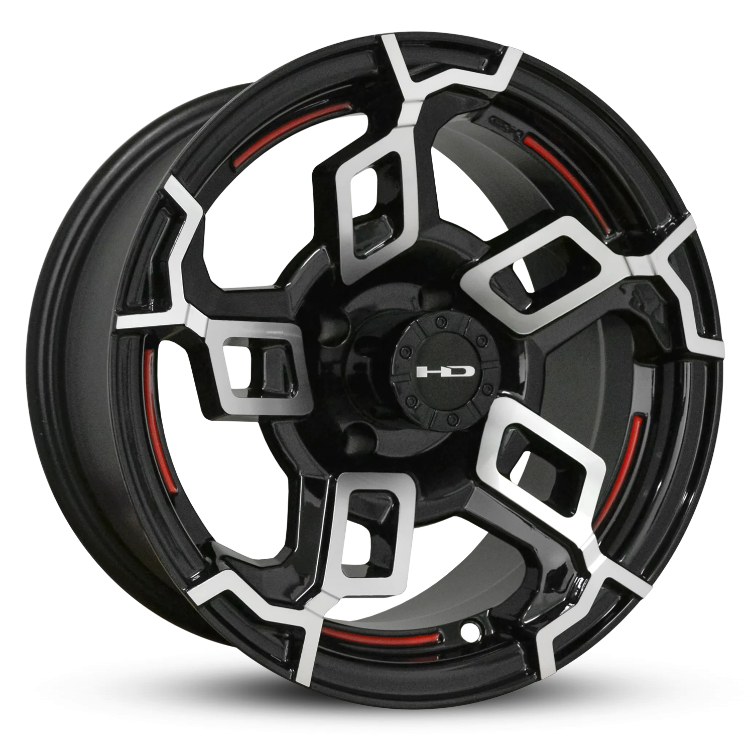 HD Golf Switch 14x7 -14 4x101.6mm 68.2mm Gloss Black/Mach Face&Redline