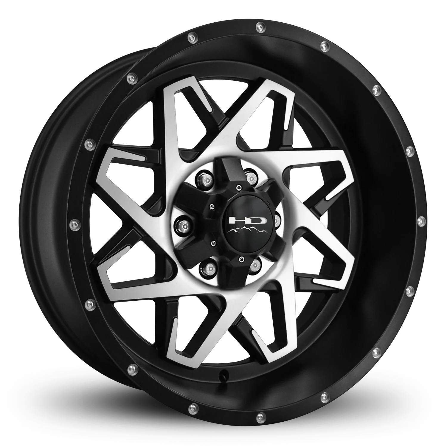 HD Offroad Caliber 20x10 -25 6x135/6x139.7mm 106.2mm Satin Black/Machined Face