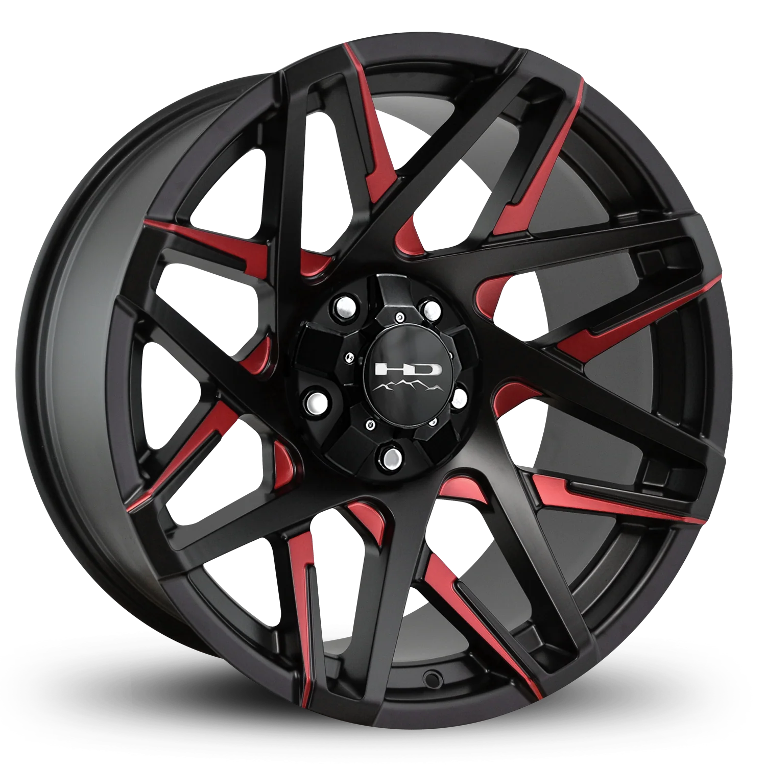 HD Offroad Canyon 20x10 -25 5x127/5x139.7mm 78.1mm Satin Red&BK/Milled Face