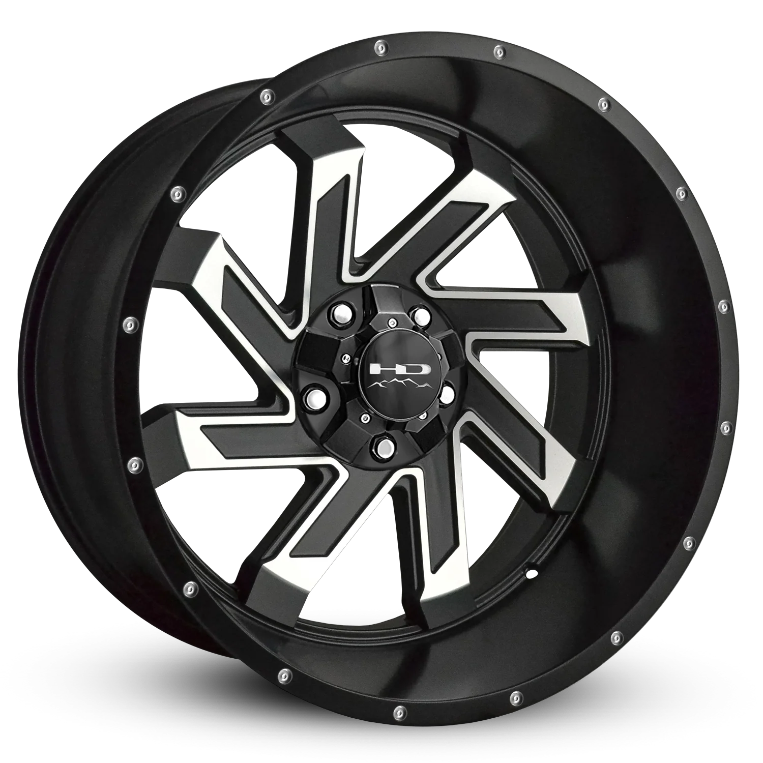 HD Offroad Saw 22x12 -44 5x127/5x139.7mm 78.1mm Satin Black/Machined Face