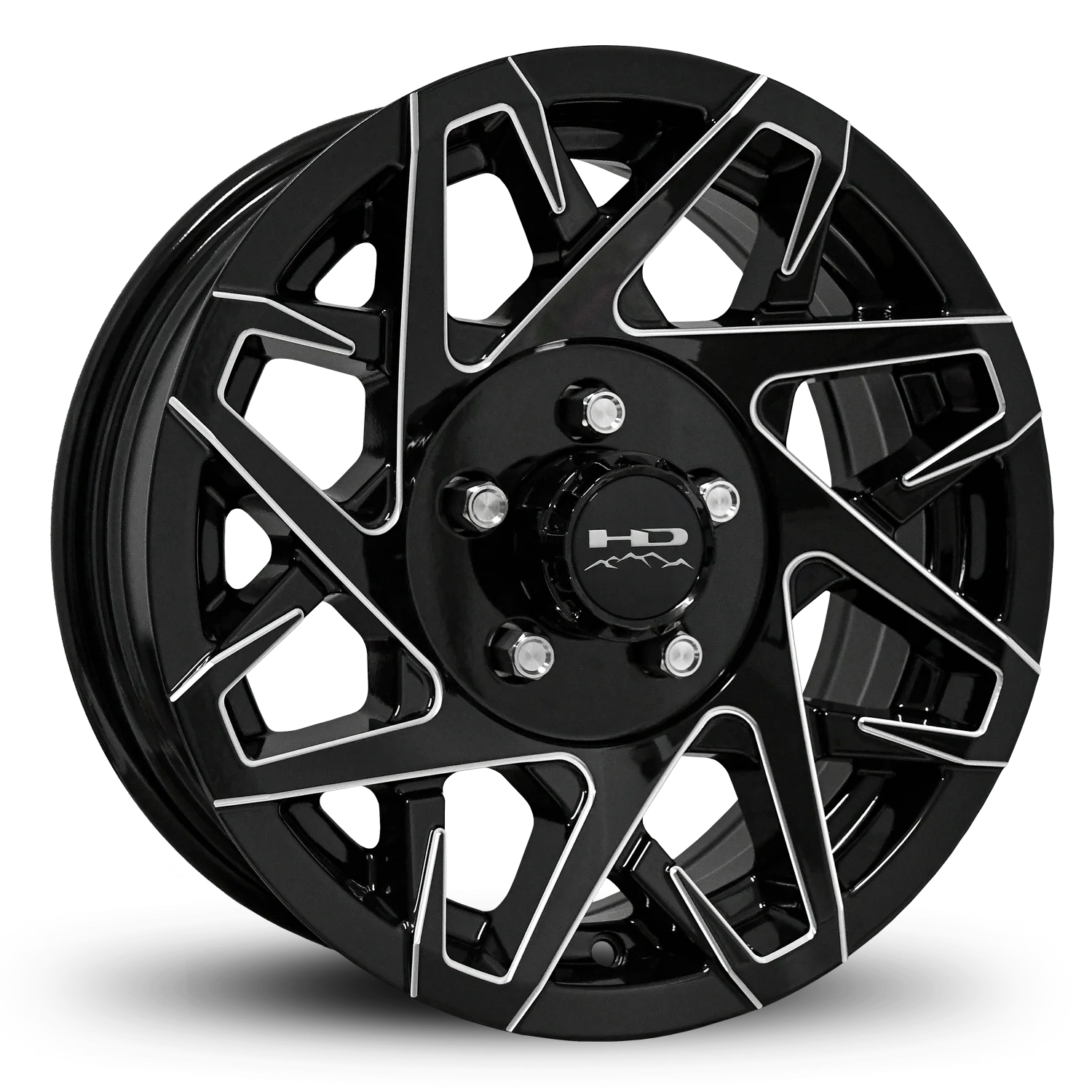 HD Trailer Canyon 14x5.5 +0 5x114.3mm 83mm Gloss Black/Milled Edge