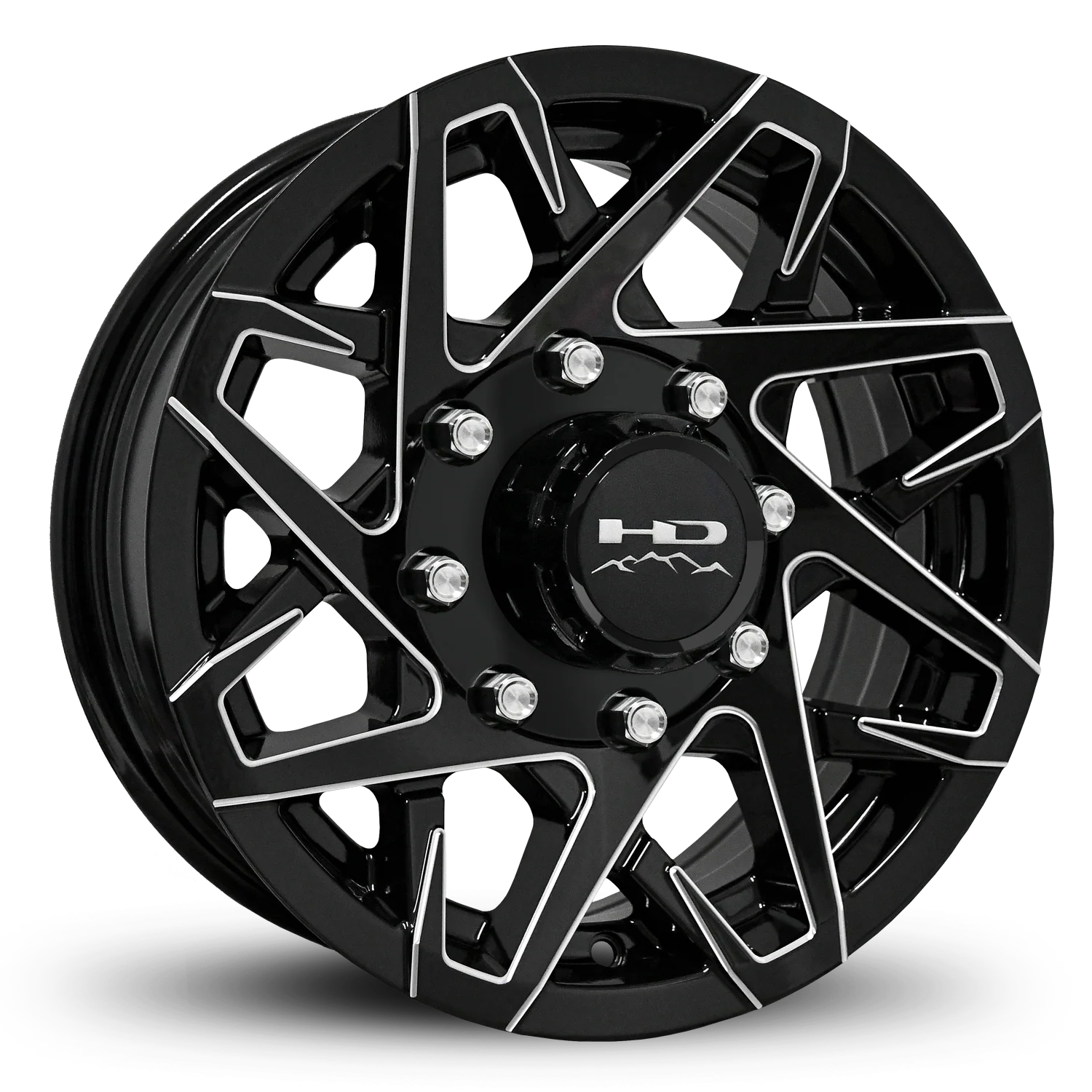 HD Trailer Canyon 16x6 +0 8x165mm 128.6mm Gloss Black/Milled Edge