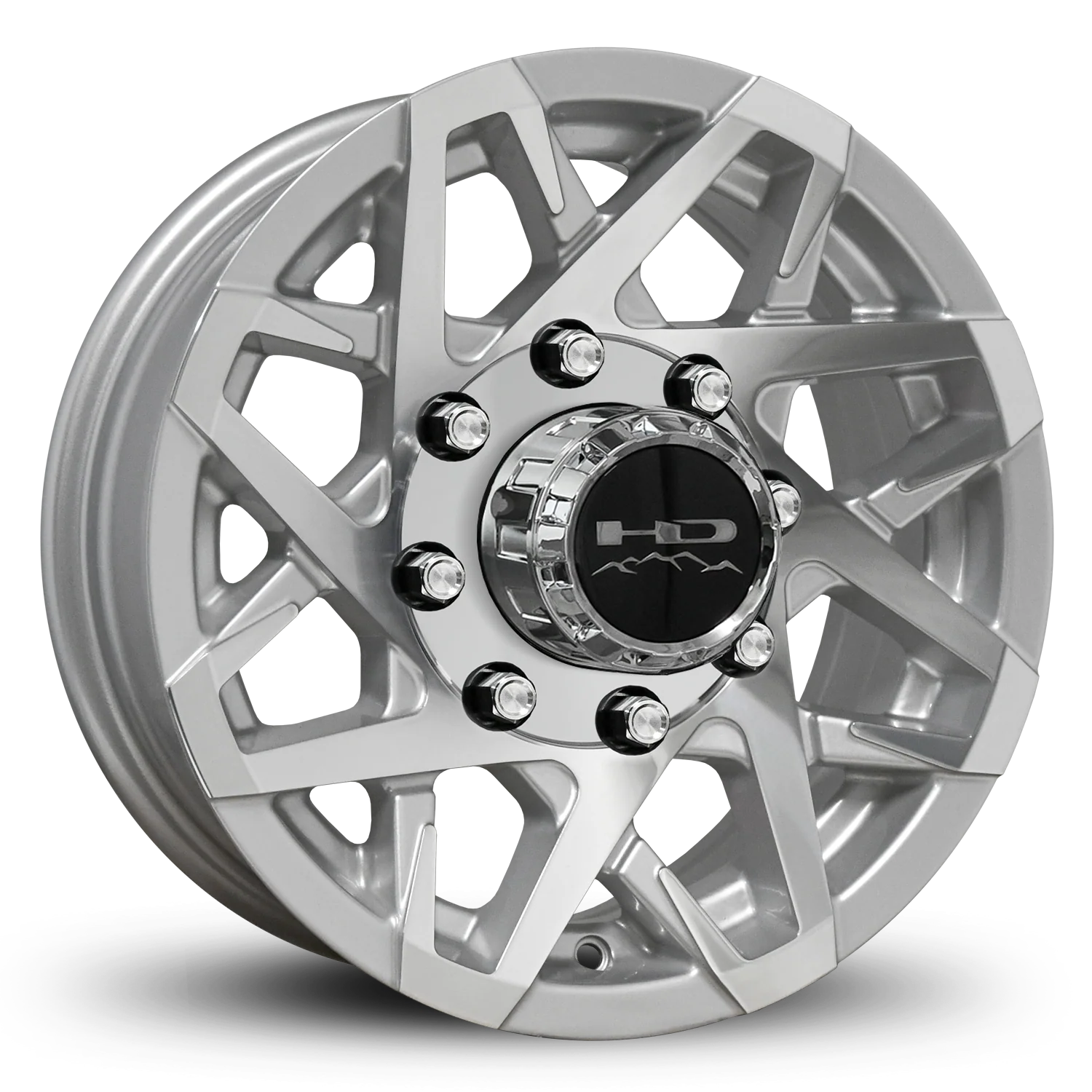 HD Trailer Canyon 16x6 +0 8x165mm 128.6mm Gloss Silver/Machined Face