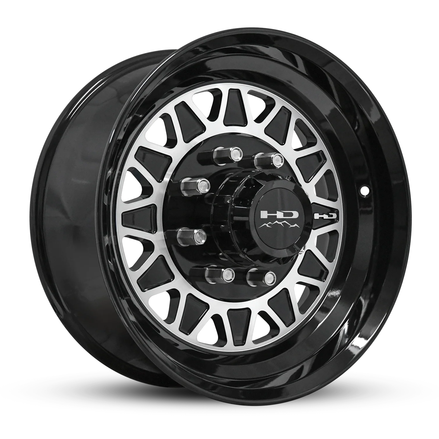 HD Trailer HDT Forged 17.5x6.75 +0 8x165mm 128.6mm Gloss Black/Machined Face