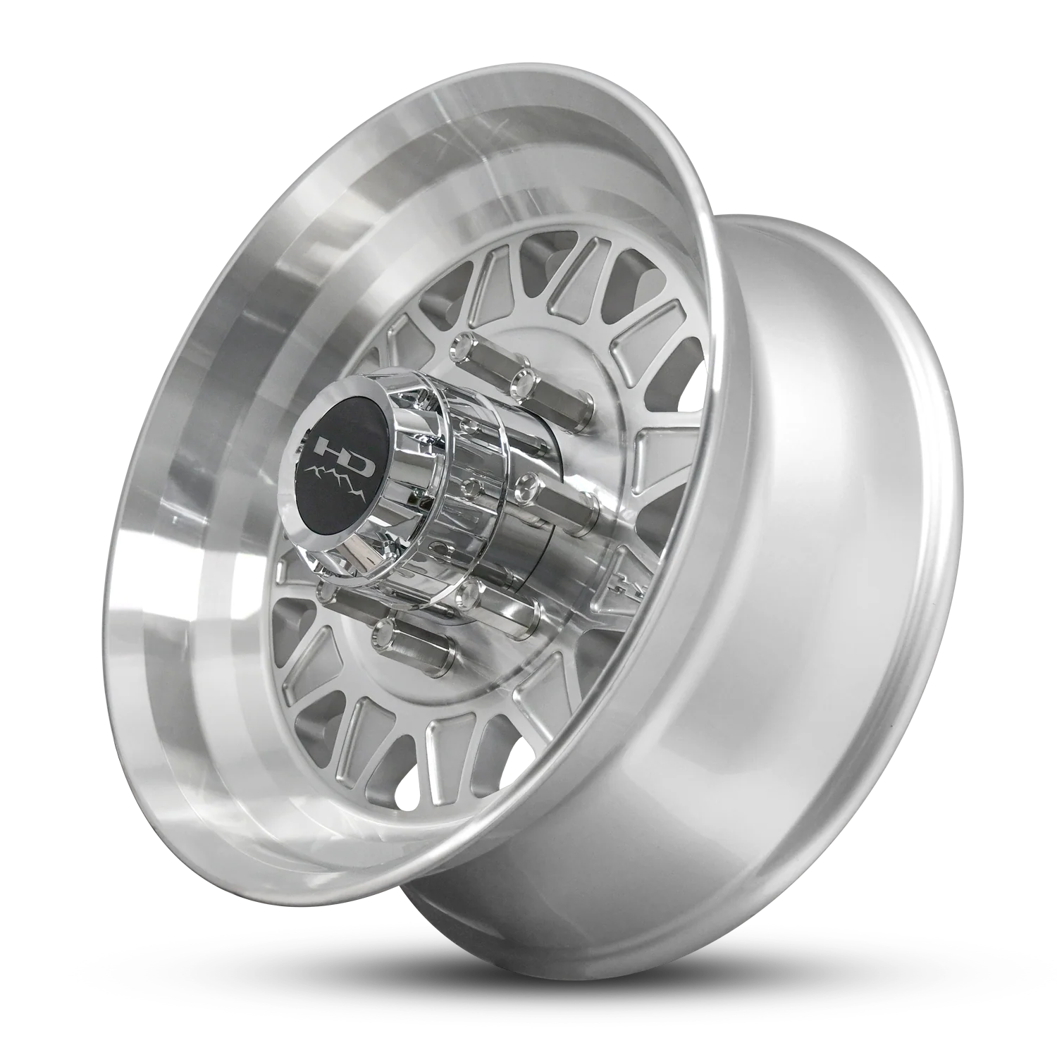 HD Trailer HDT Forged 17.5x6.75 +0 8x165mm 128.6mm Gloss Silver/Machined Face - Image 2