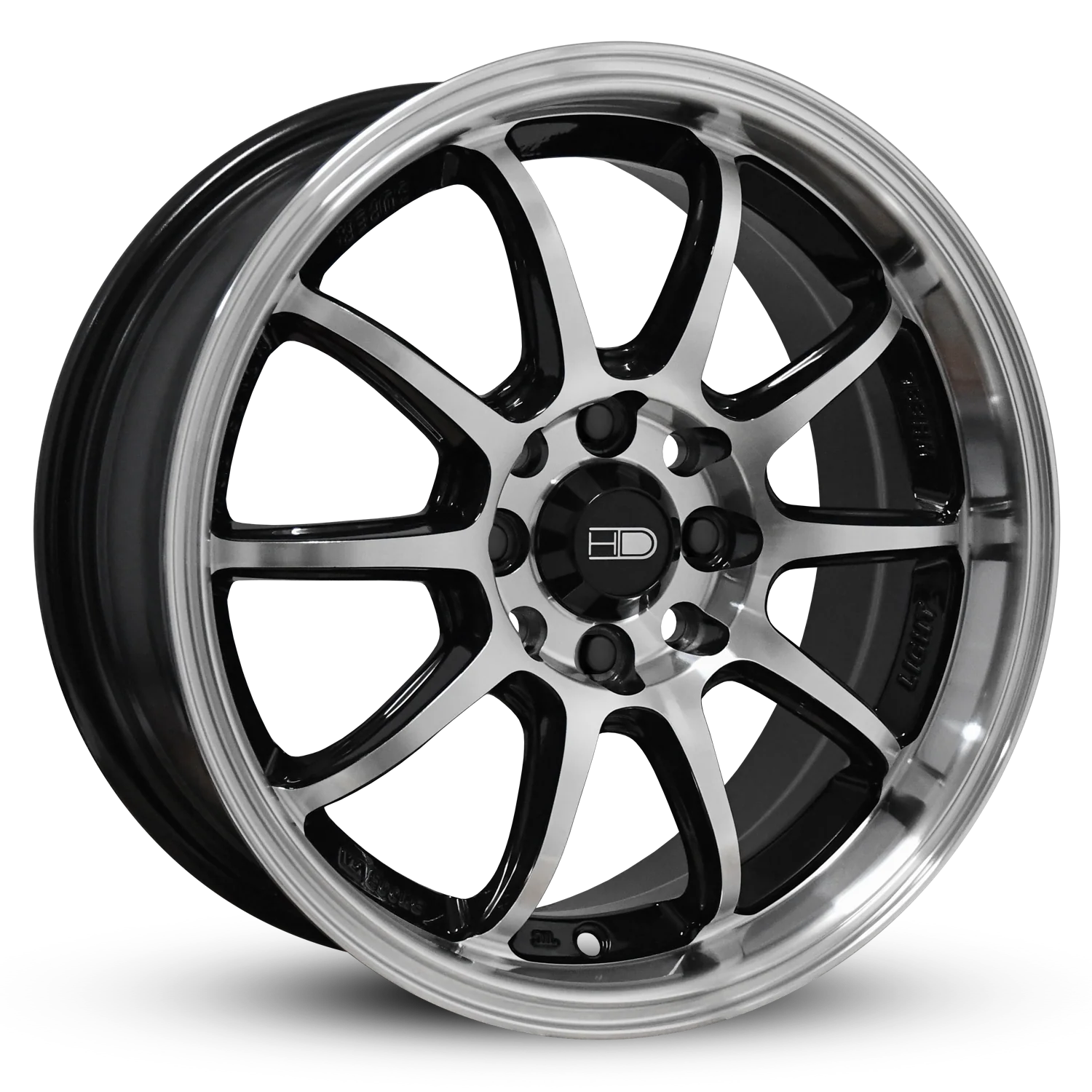 HD Wheels Clutch 15x6.5 +35 4x108mm/4x100 73.1mm Gloss Black w/Machined Face