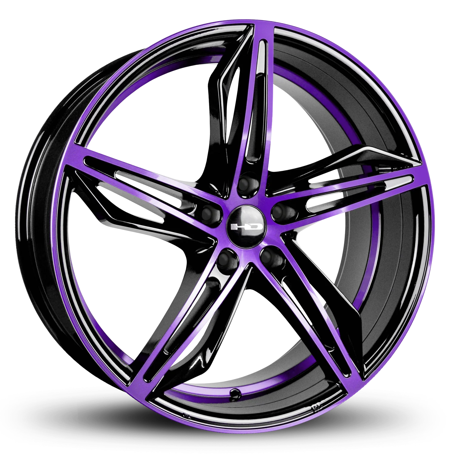 HD Wheels Fly Cutter 18x8 +35 5x114.3mm 73.1mm Gloss Purple&BK/Machined Face