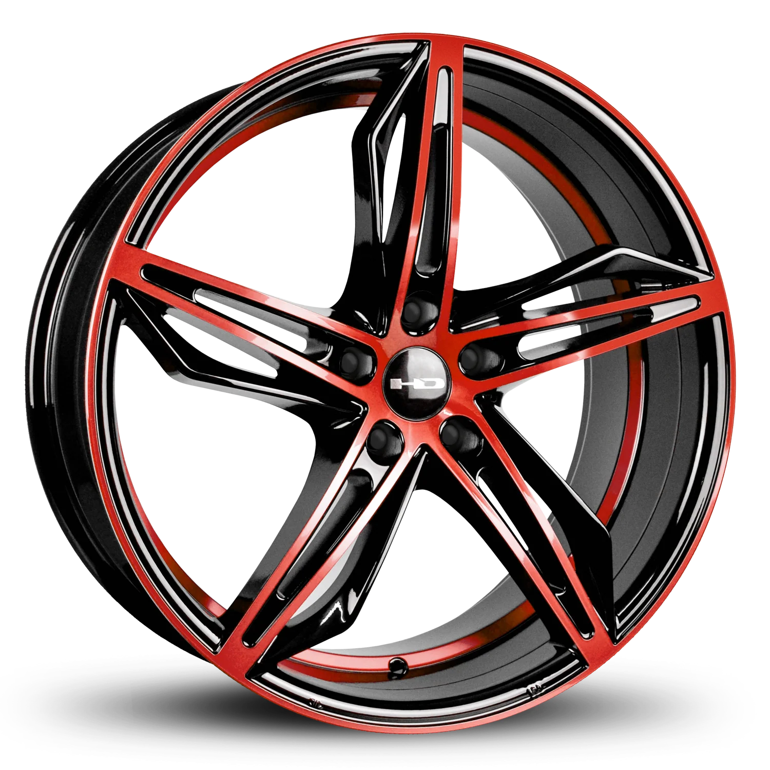 HD Wheels Fly Cutter 18x8 +35 5x114.3mm 73.1mm Gloss Red&BK/Machined Face