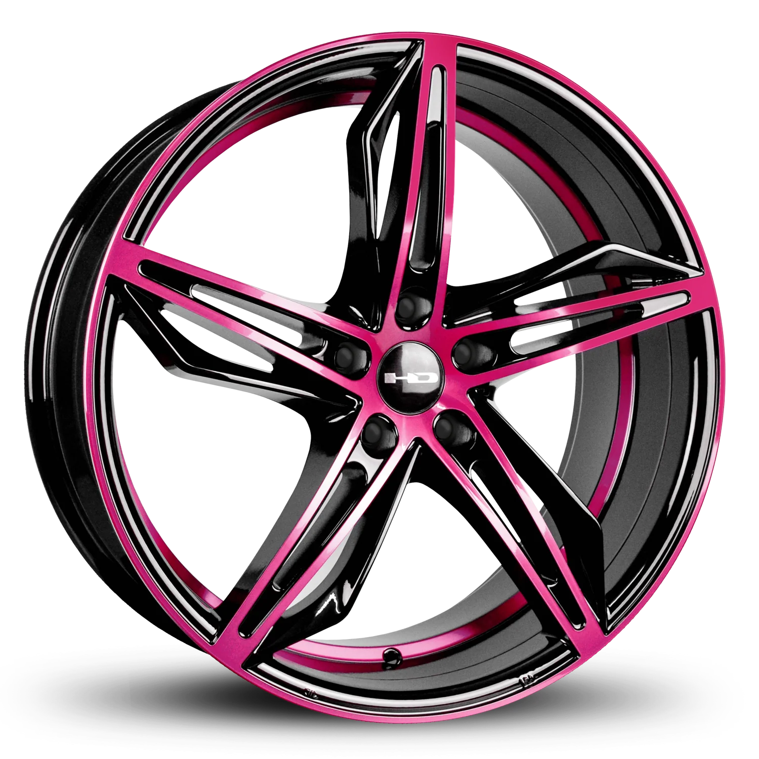 HD Wheels Fly Cutter 20x8.5 +35 5x114.3mm 73.1mm Gloss Pink&BK/Machined Face