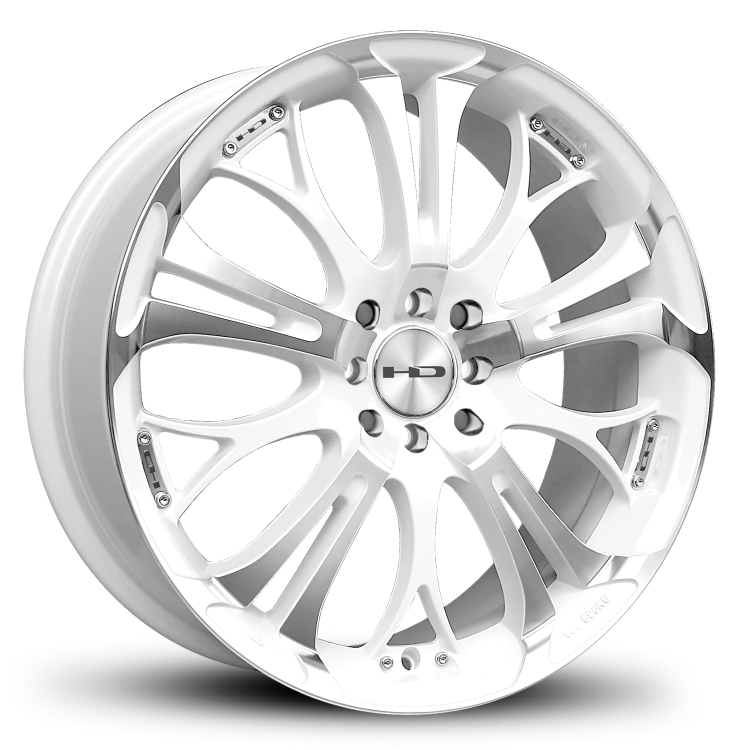 HD Wheels Spinout 17x7 +40 4x100/4x114.3mm 73.1mm Gloss White/Machined Face