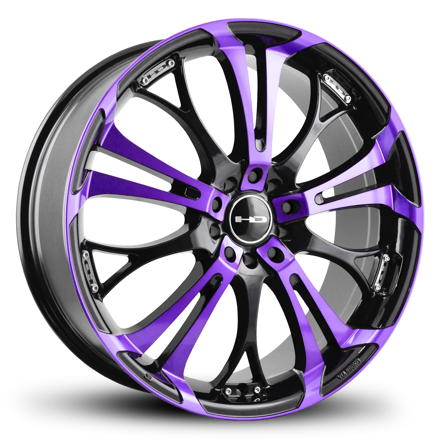 HD Wheels Spinout 17x7 +40 5x100/5x114.3mm 73.1mm Gloss Purple&BK/Machined Face