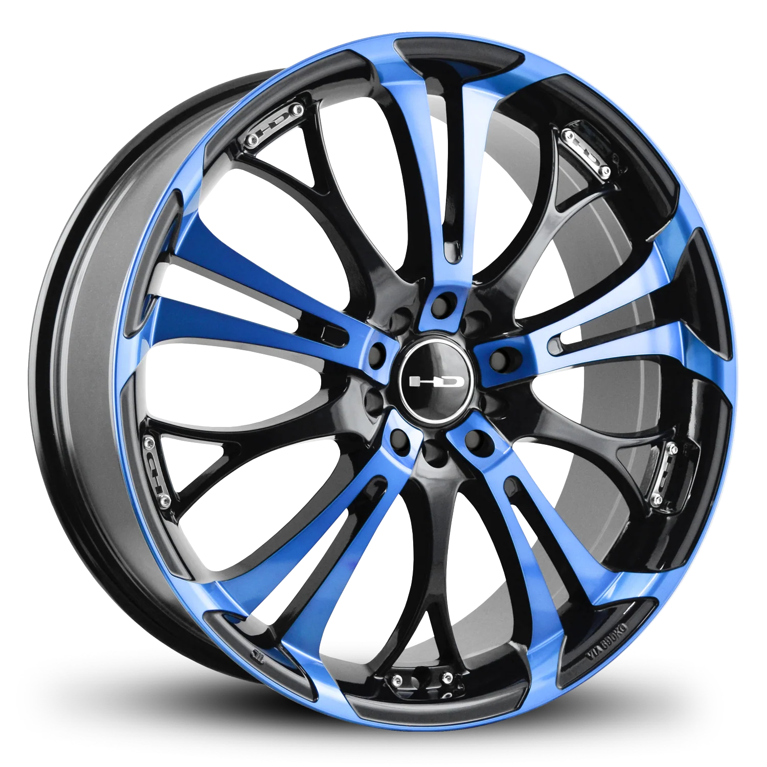 HD Wheels Spinout 18x7.5 +35 5x112/5x114.3mm 73.1mm Gloss Blue&BK/Machined Face