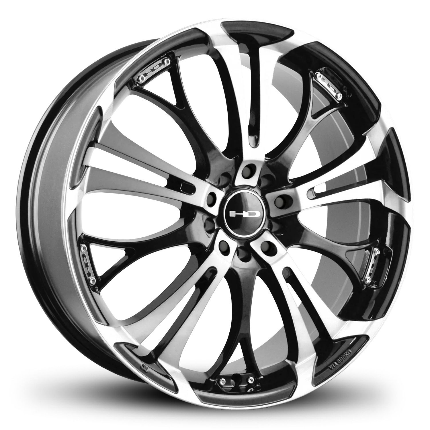 HD Wheels Spinout 18x7.5 +45 5x105/5x114.3mm 73.1mm Gloss Black/Machined Face