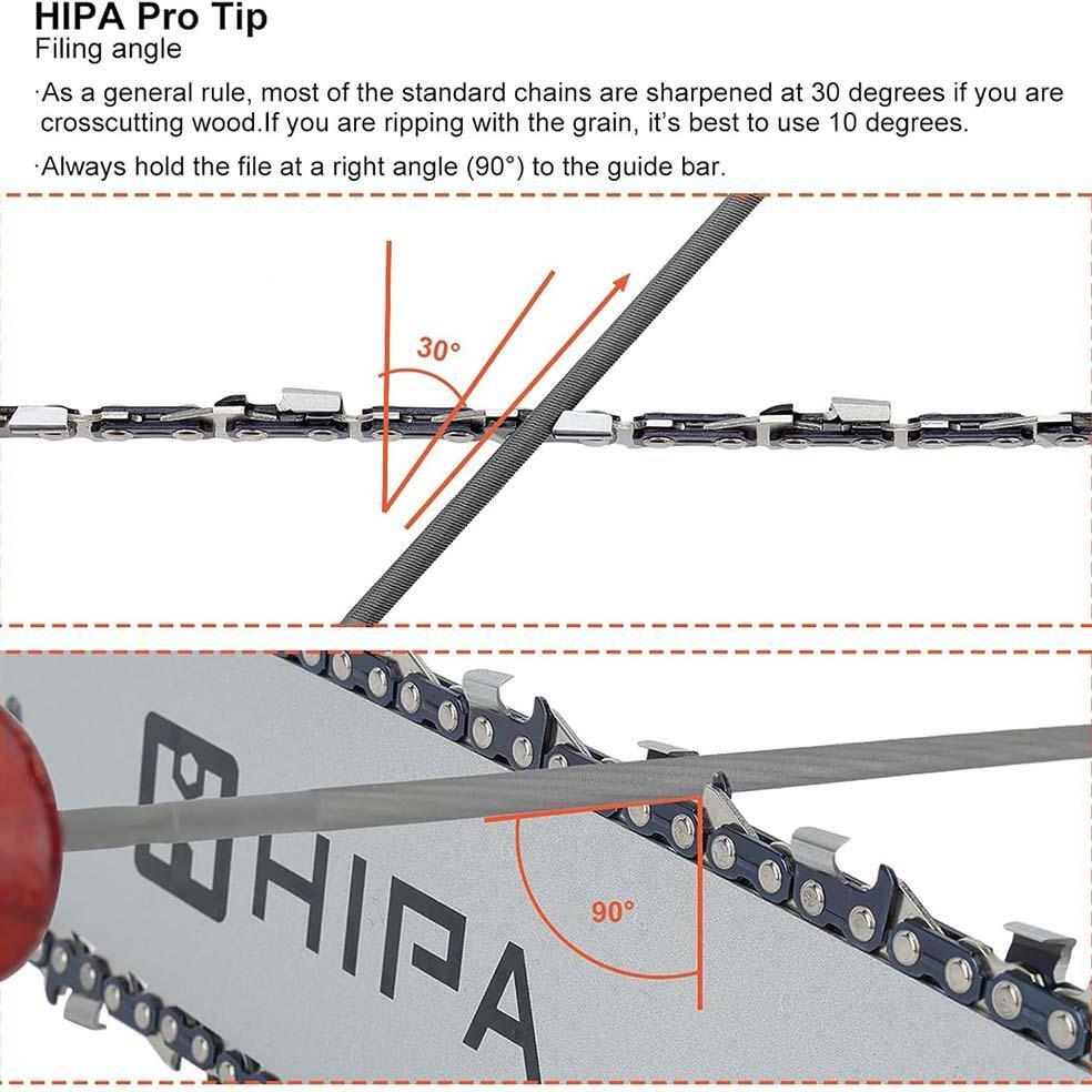 Hipa 11/64 inch 4.5mm Round Chainsaw Chain File With File Guide to Sharpen .325 Pitch 3/8 inch Low Profile Saw Chain, 3 pcs - Image 5