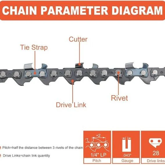 Hipa 4 Inch Chain 1/4 Mini-pitch .043 Gauge 28 DL for Stihl GTA 26 Blade Pruner 4-inch Bar Mini Cordless Electric Chainsaw for Wood Branch Cutting # 3670 005 0028 - Image 6