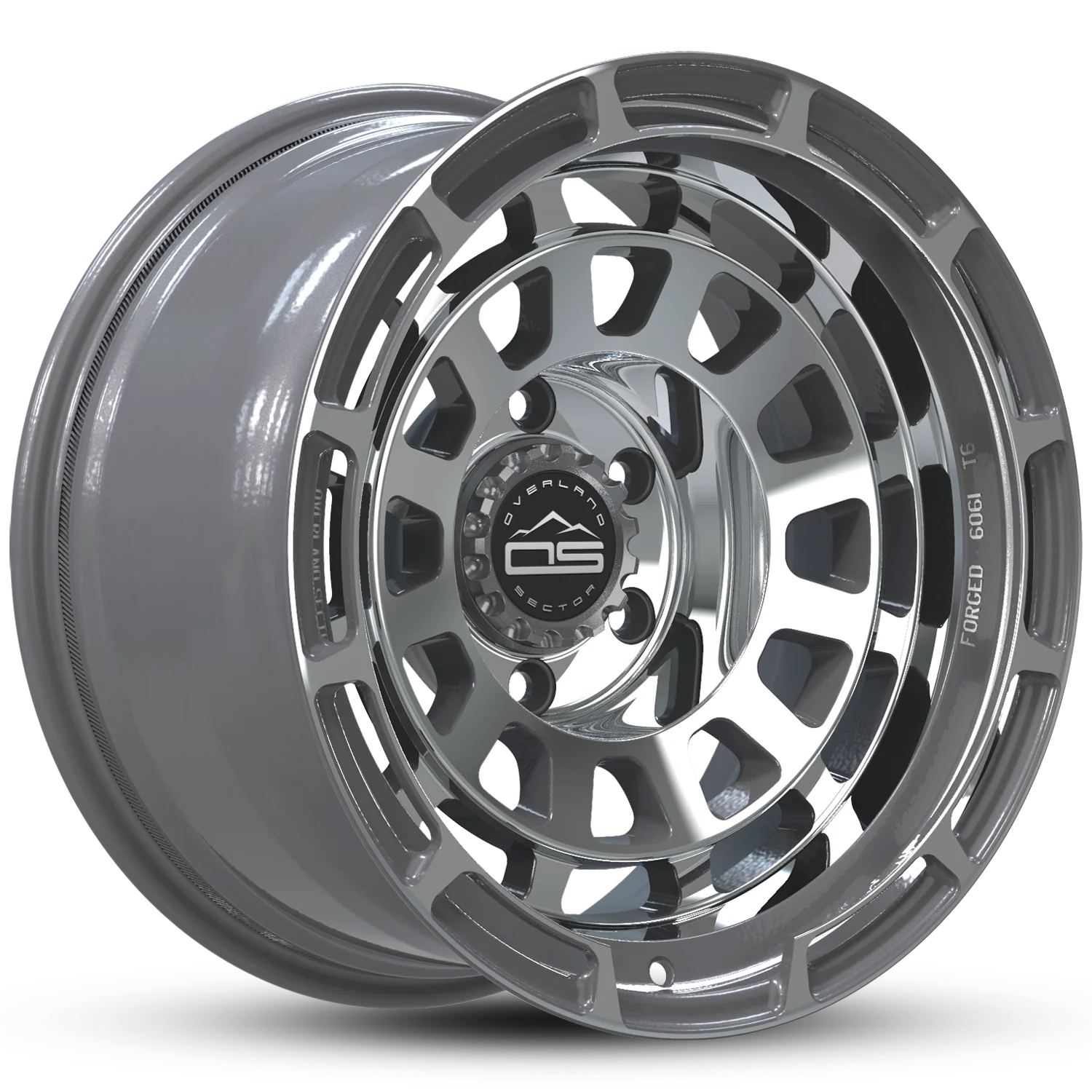 Overland Sector Badlander Forged 17x9 +0 5x139.7mm 108mm Gloss Gun Metal Machined Face